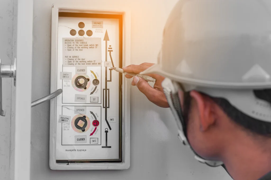 Engenheiro da E2 realizando análise energética e medição elétrica em Brasília-DF