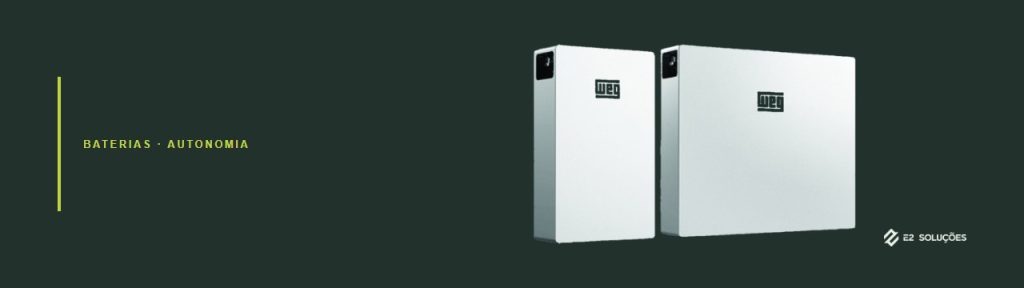 Dois módulos de bateria WEG SBW, modelos CB050 e CB100, lado a lado